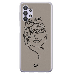 Casevibes Samsung Galaxy A32 5G hoesje siliconen - Oneline Face Flower