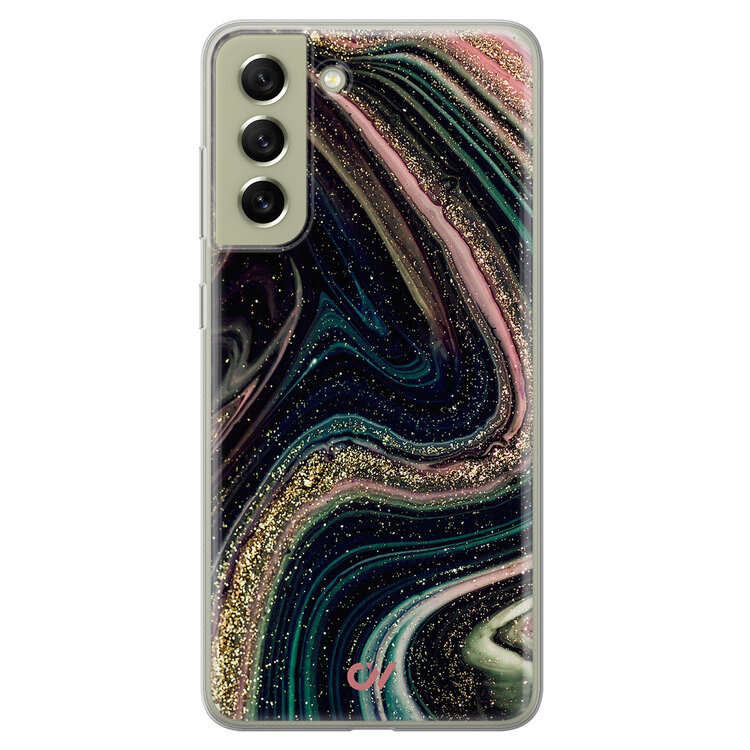 Casevibes Samsung Galaxy S21 FE hoesje siliconen - Marble Twilight