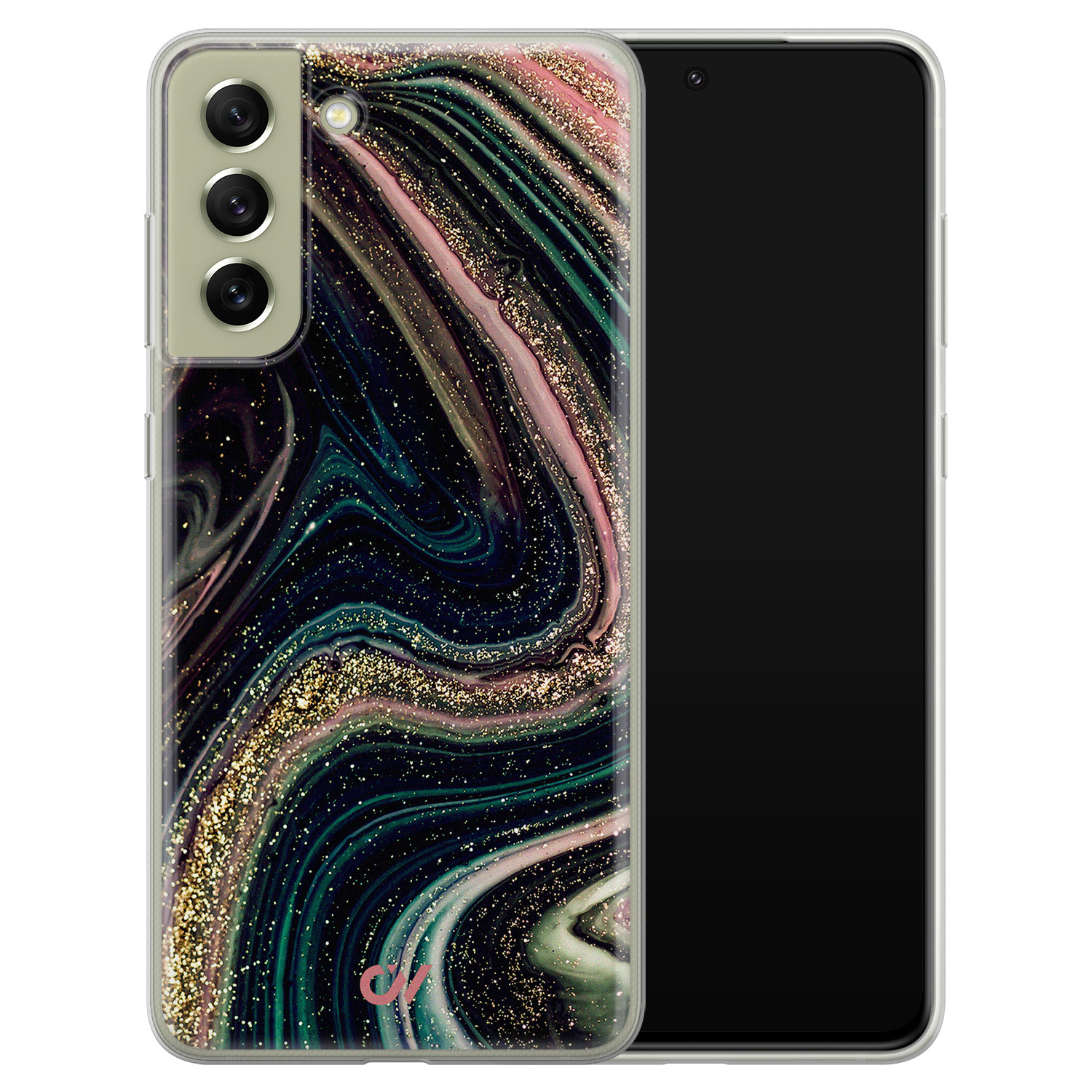 Casevibes Samsung Galaxy S21 FE  hoesje siliconen - Marble Twilight