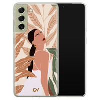 Casevibes Samsung Galaxy S21 FE hoesje siliconen - Modern Girl Botanical