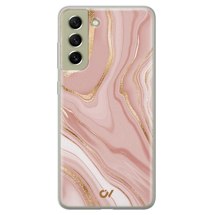 Casevibes Samsung Galaxy S21 FE hoesje siliconen - Rose Marble