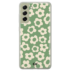 Casevibes Samsung Galaxy S21 FE hoesje siliconen - Retro Cute Flowers