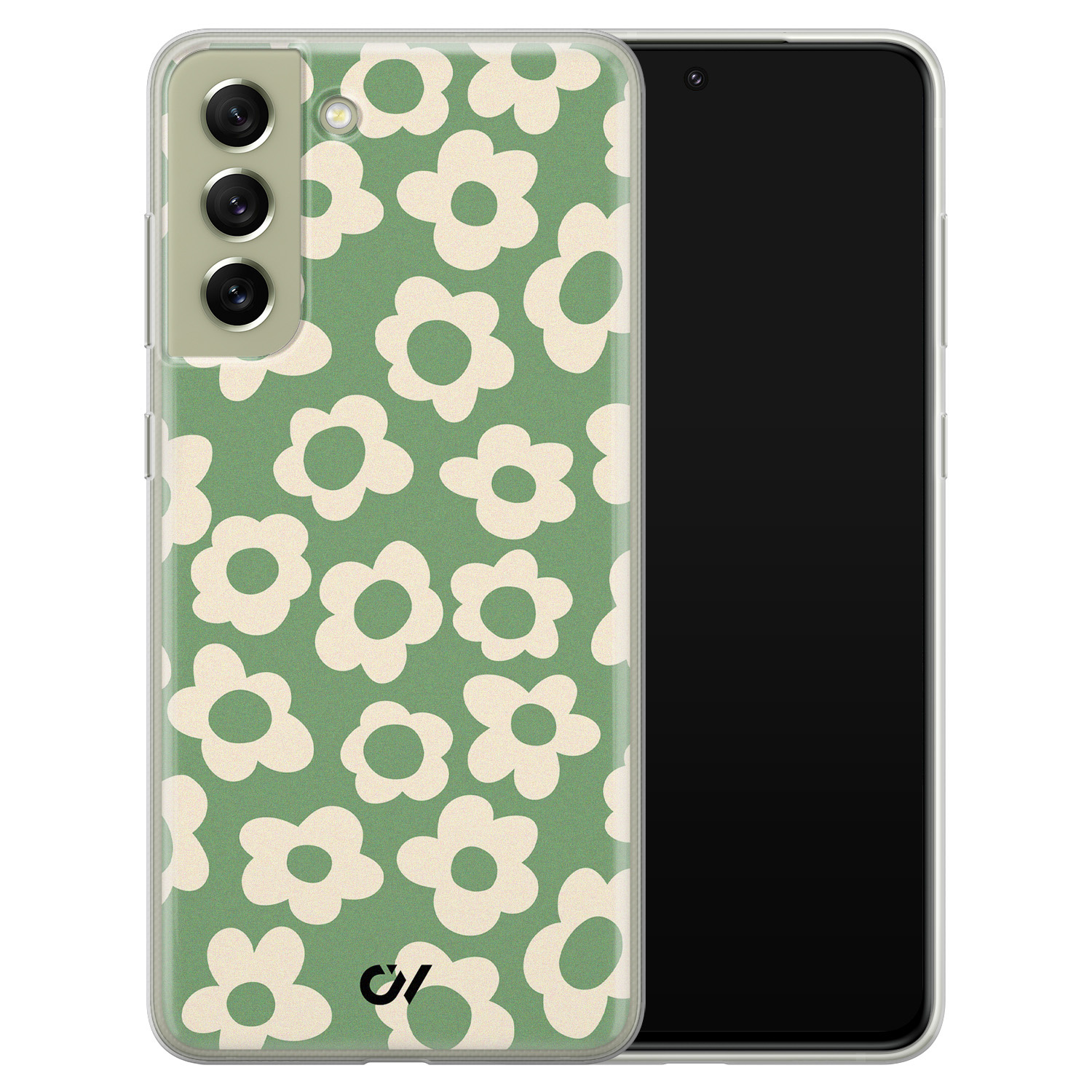 Casevibes Samsung Galaxy S21 FE  hoesje siliconen - Retro Cute Flowers