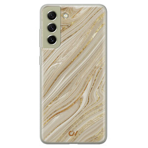 Casevibes Samsung Galaxy S21 FE hoesje siliconen - Golden Marble