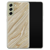 Casevibes Samsung Galaxy S21 FE  hoesje siliconen - Golden Marble
