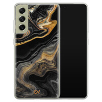 Casevibes Samsung Galaxy S21 FE hoesje siliconen - Marble Golden Black