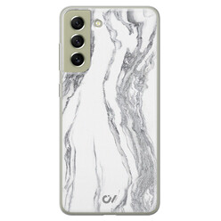 Casevibes Samsung Galaxy S21 FE hoesje siliconen - Marble Ivory