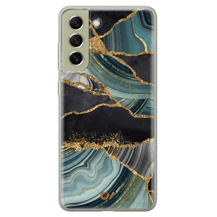Casevibes Samsung Galaxy S21 FE hoesje siliconen - Marble Jade Stone