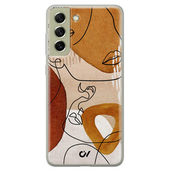 Casevibes Samsung Galaxy S21 FE hoesje siliconen - Abstract Shape Faces