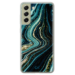 Casevibes Samsung Galaxy S21 FE hoesje siliconen - Blue Marble Waves