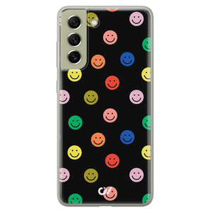 Casevibes Samsung Galaxy S21 FE hoesje siliconen - Retro Smileys