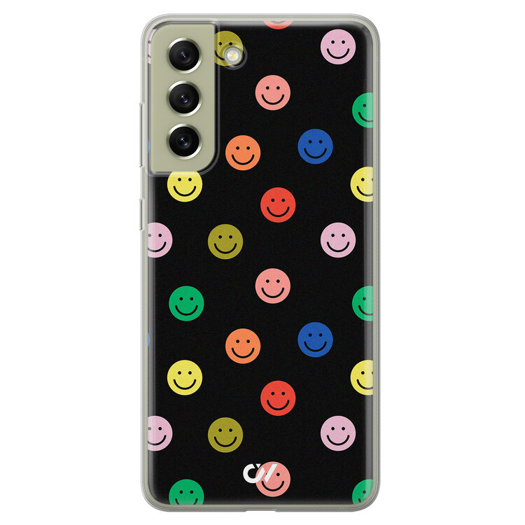 Casevibes Samsung Galaxy S21 FE hoesje siliconen - Retro Smileys