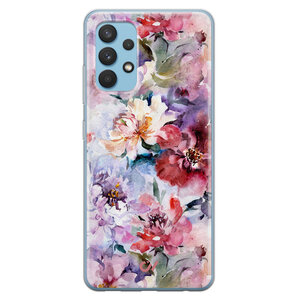 Casevibes Samsung Galaxy A32 4G hoesje siliconen - Bloemen Acryl
