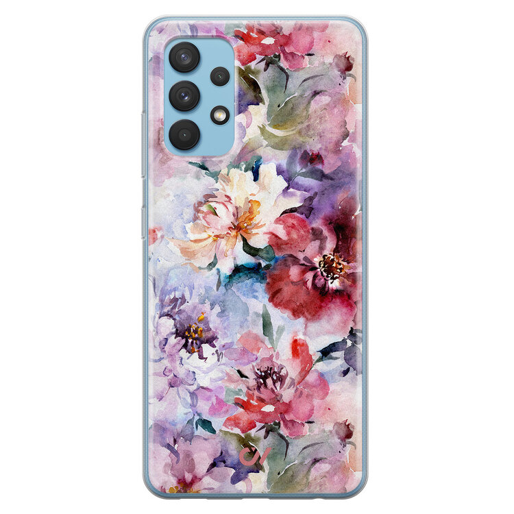 Casevibes Samsung Galaxy A32 4G hoesje siliconen - Bloemen Acryl