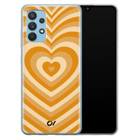 Casevibes Samsung Galaxy A32 4G hoesje siliconen - Retro Hart Geel