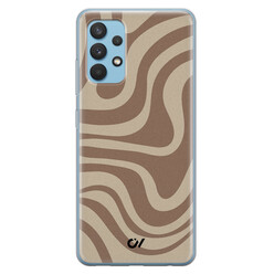 Casevibes Samsung Galaxy A32 4G hoesje siliconen - Brown Abstract Waves