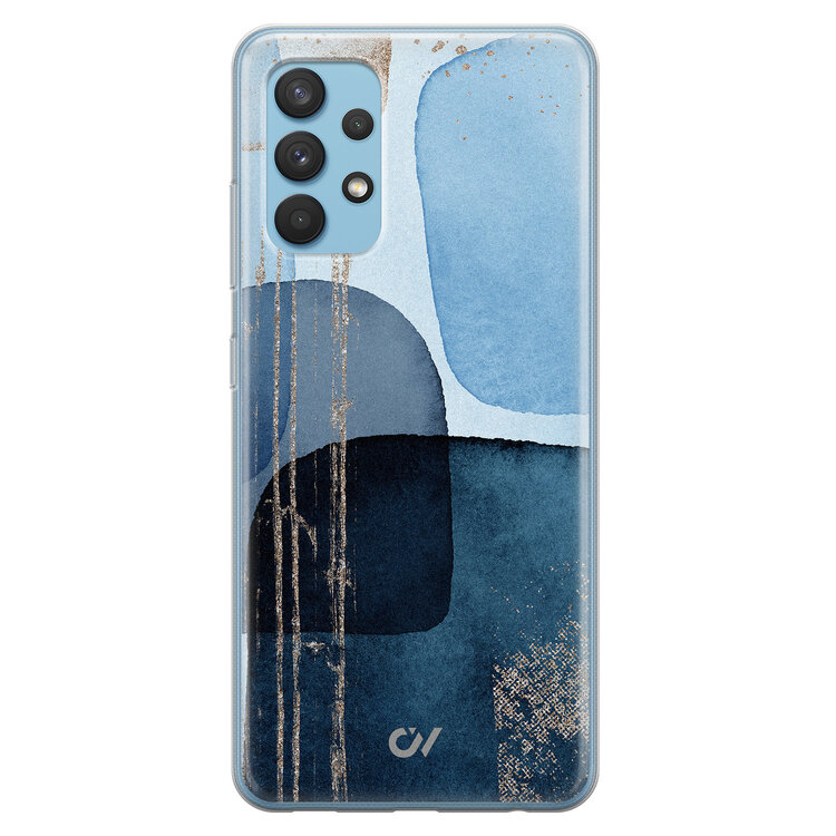 Casevibes Samsung Galaxy A32 4G hoesje siliconen - Blue Abstract Shapes