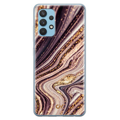 Casevibes Samsung Galaxy A32 4G hoesje siliconen - Golden Pink Marble