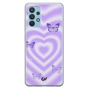 Casevibes Samsung Galaxy A32 4G hoesje siliconen - Retro Hart Vlinder