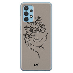 Casevibes Samsung Galaxy A32 4G hoesje siliconen - Oneline Face Flower