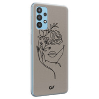 Casevibes Samsung Galaxy A32 4G  hoesje siliconen - Oneline Face Flower