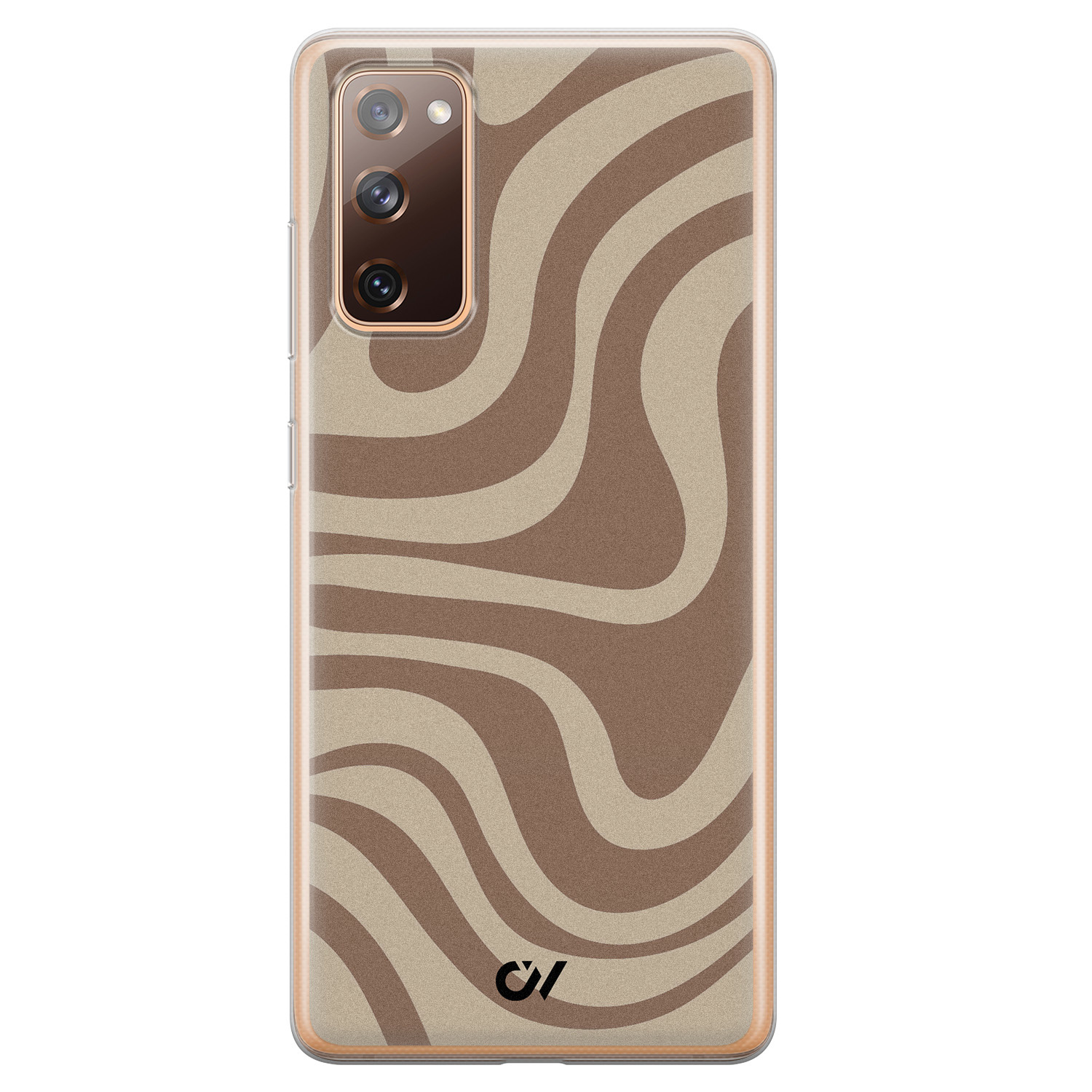 Casevibes Samsung Galaxy S20 FE hoesje siliconen - Brown Abstract Waves