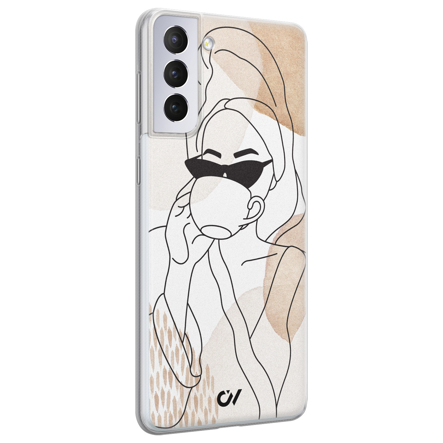 Casevibes Samsung Galaxy S21 hoesje siliconen - Line Art Girl