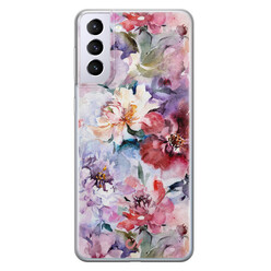 Casevibes Samsung Galaxy S21 hoesje siliconen - Bloemen Acryl