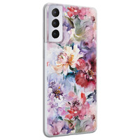 Casevibes Samsung Galaxy S21 hoesje siliconen - Bloemen Acryl