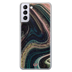 Casevibes Samsung Galaxy S21 hoesje siliconen - Marble Twilight
