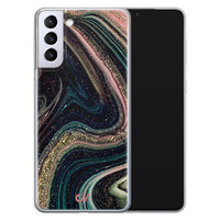 Casevibes Samsung Galaxy S21 hoesje siliconen - Marble Twilight