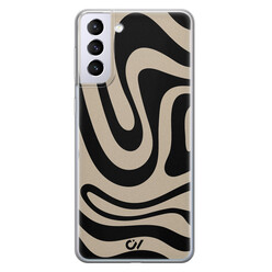 Casevibes Samsung Galaxy S21 hoesje siliconen - Abstract Black Waves