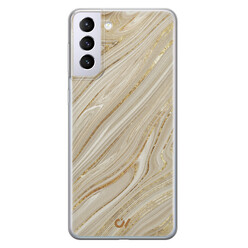 Casevibes Samsung Galaxy S21 hoesje siliconen - Golden Marble