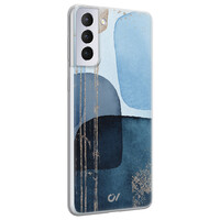 Casevibes Samsung Galaxy S21 hoesje siliconen - Blue Abstract Shapes