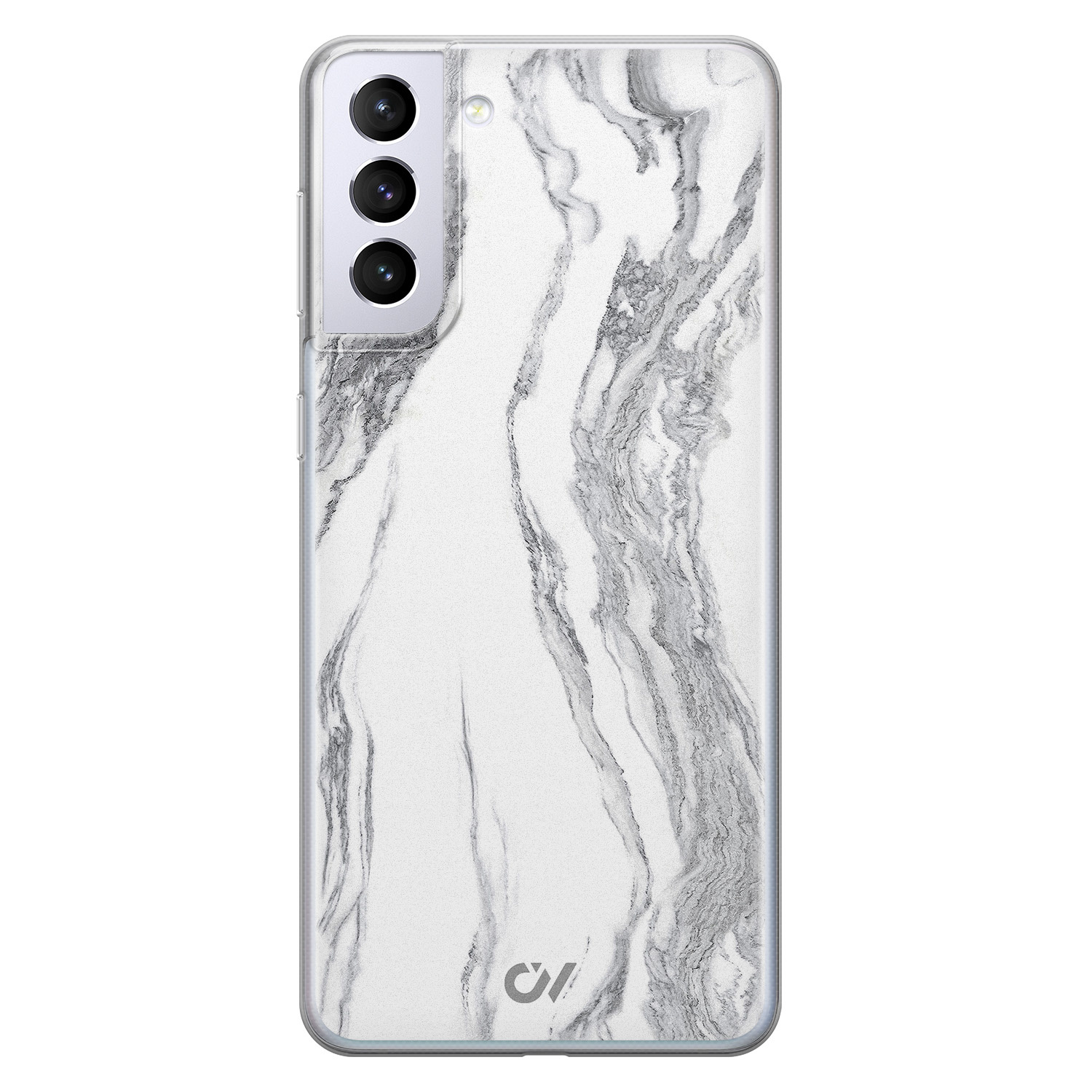 Casevibes Samsung Galaxy S21 hoesje siliconen - Marble Ivory