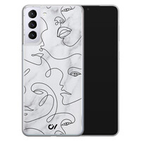 Casevibes Samsung Galaxy S21 hoesje siliconen - Marble Faces