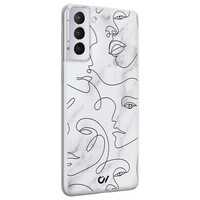 Casevibes Samsung Galaxy S21 hoesje siliconen - Marble Faces