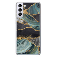 Casevibes Samsung Galaxy S21 hoesje siliconen - Marble Jade Stone