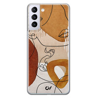 Casevibes Samsung Galaxy S21 hoesje siliconen - Abstract Shape Faces