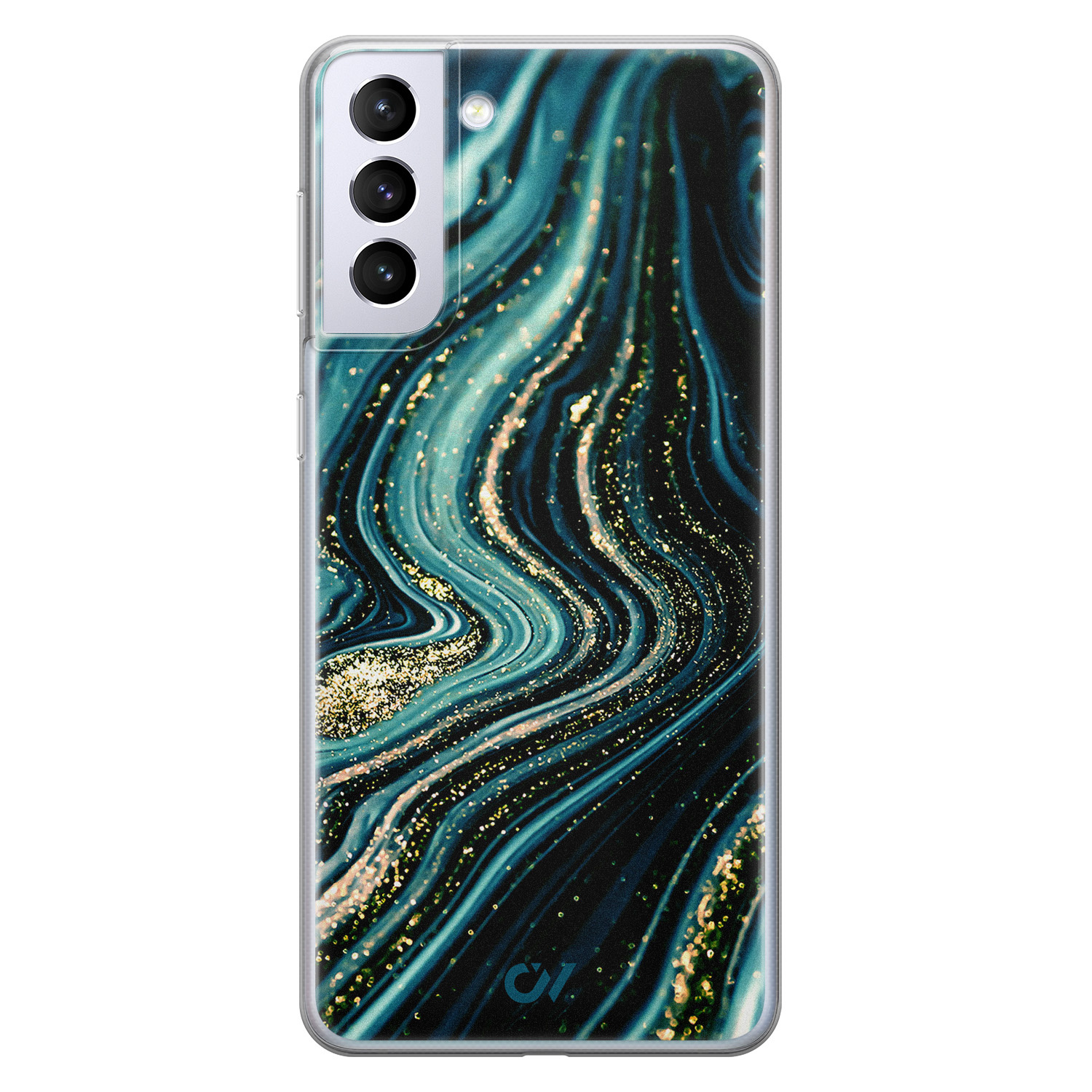 Casevibes Samsung Galaxy S21 hoesje siliconen - Blue Marble Waves