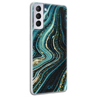 Casevibes Samsung Galaxy S21 hoesje siliconen - Blue Marble Waves