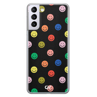 Casevibes Samsung Galaxy S21 hoesje siliconen - Retro Smileys