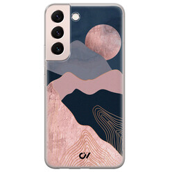 Casevibes Samsung Galaxy S22 hoesje siliconen - Landscape Rosegold