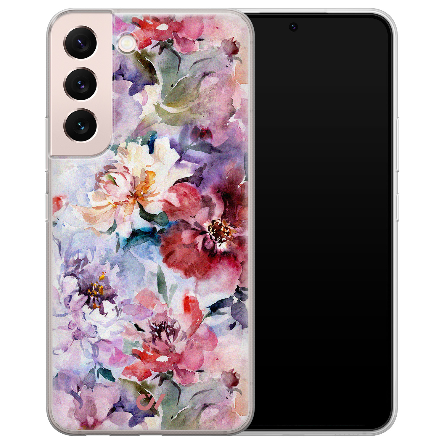 Casevibes Samsung Galaxy S22 hoesje siliconen - Bloemen Acryl