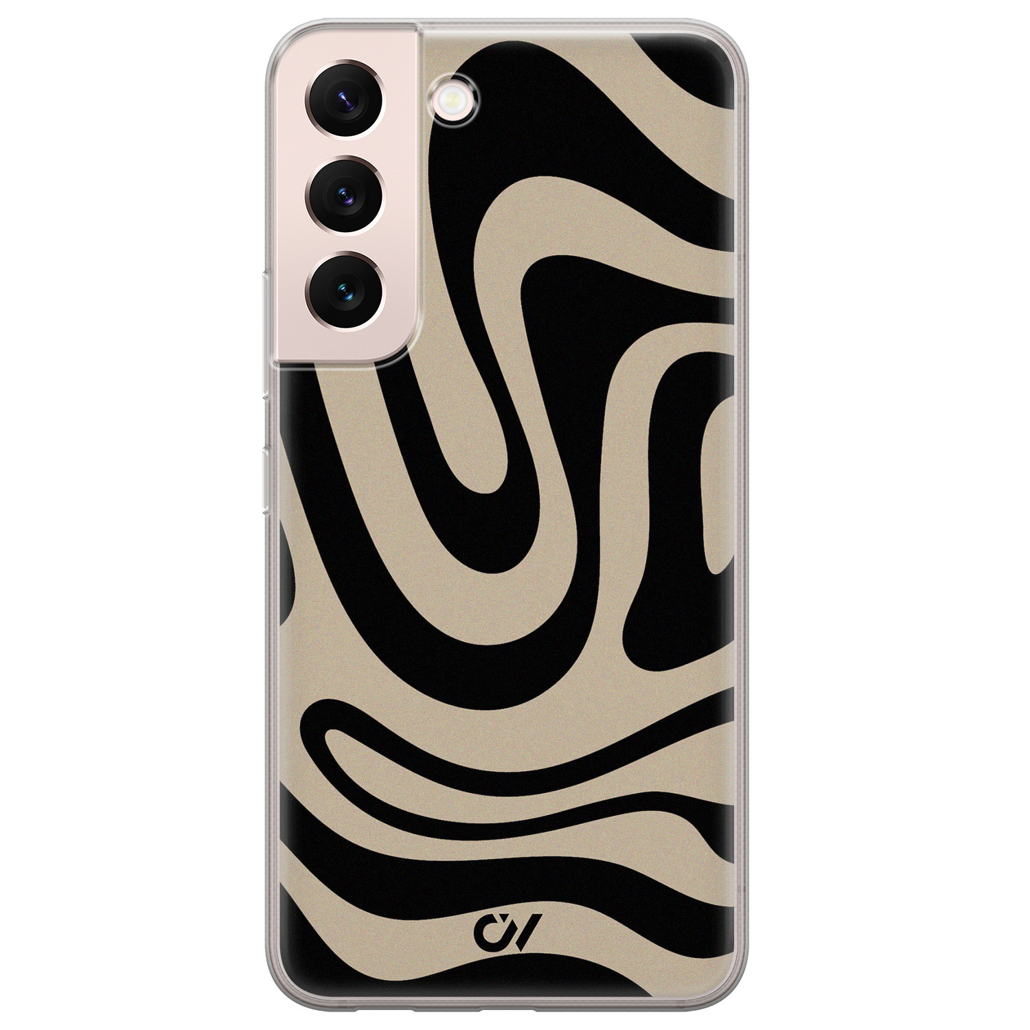 Casevibes Samsung Galaxy S22 hoesje siliconen - Abstract Black Waves