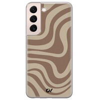 Casevibes Samsung Galaxy S22 hoesje siliconen - Brown Abstract Waves