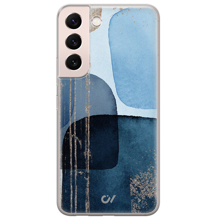 Casevibes Samsung Galaxy S22 hoesje siliconen - Blue Abstract Shapes