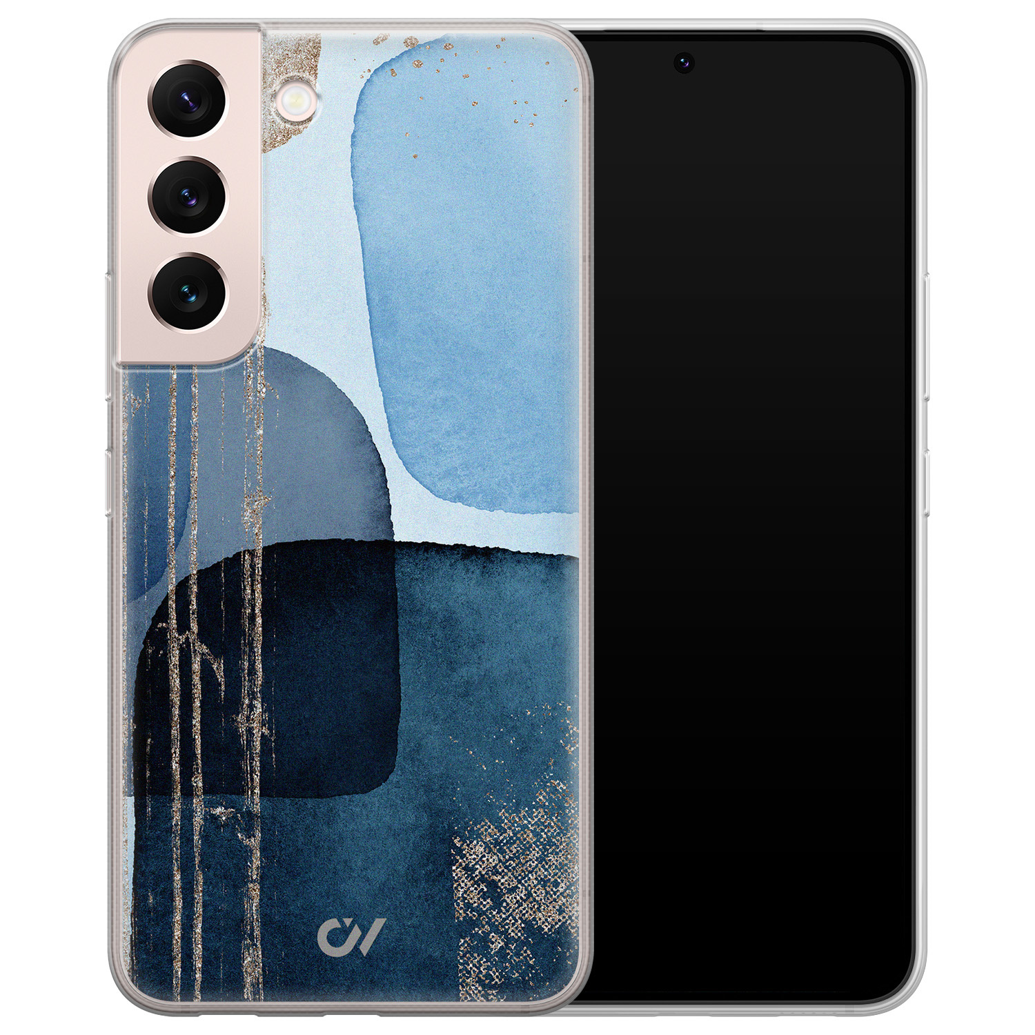 Casevibes Samsung Galaxy S22 hoesje siliconen - Blue Abstract Shapes