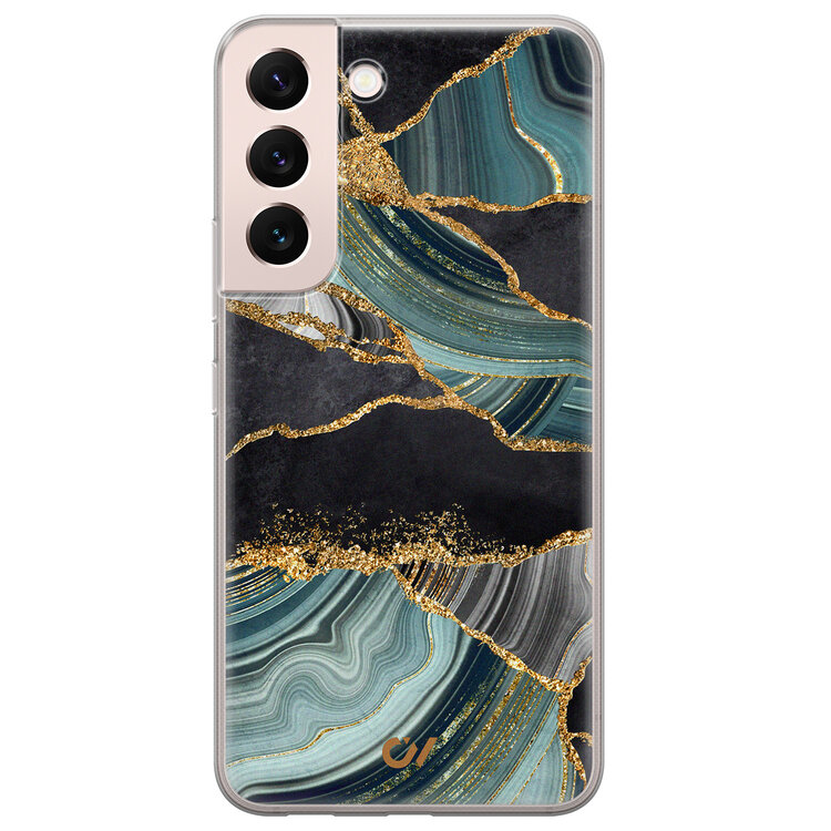 Casevibes Samsung Galaxy S22 hoesje siliconen - Marble Jade Stone