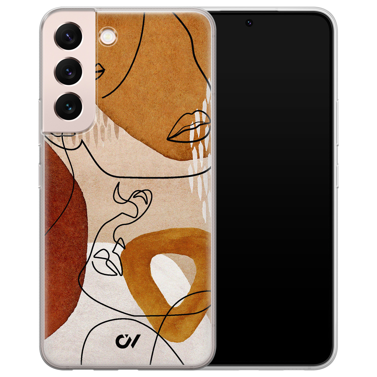 Casevibes Samsung Galaxy S22 hoesje siliconen - Abstract Shape Faces